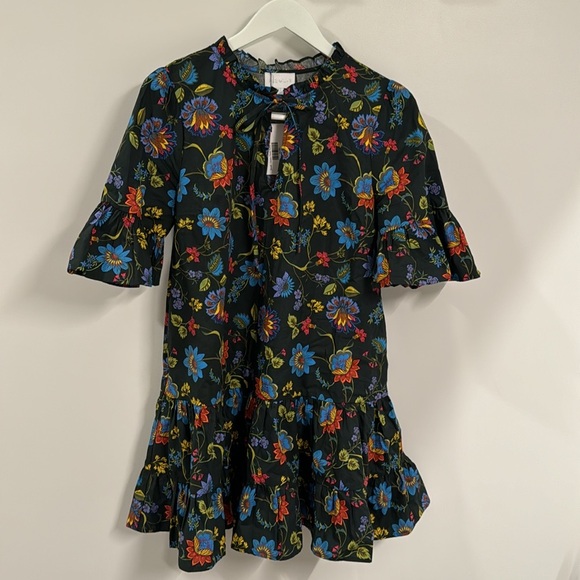 Auggie Bell Sleeve Shift Dress in Topeaka Floral - Picture 2 of 7